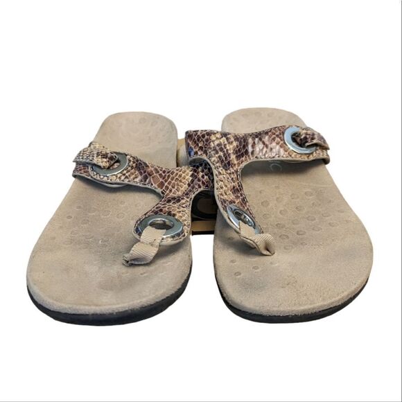 Vionic Womens Kalise snakeskin leather T-Strap Sandals Size 8 Medium (B, M) - Picture 6 of 7